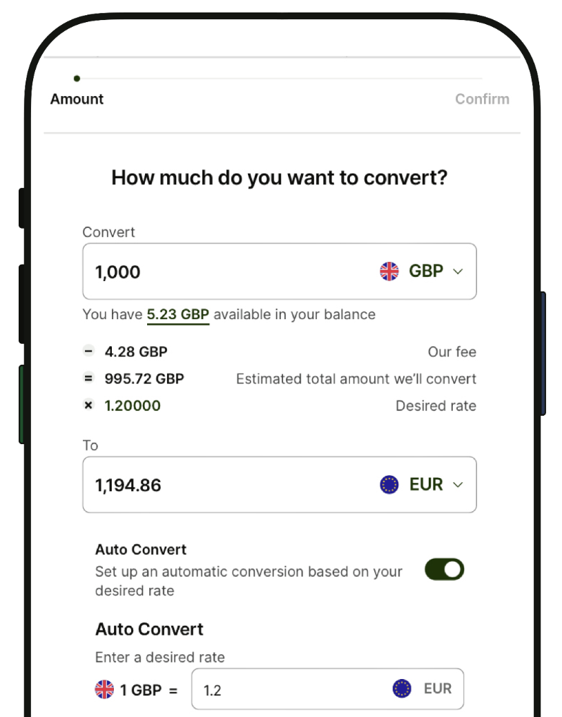 Manage currencies in one account